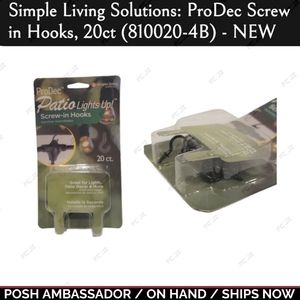 Simple Living Solutions: ProDec Screwin Hooks, 20ct (810020-4B) - NEW